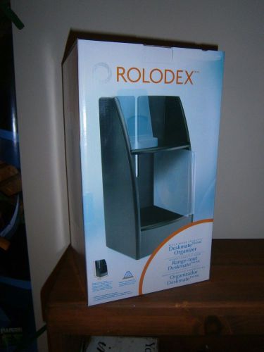 ROLODEX BLACK WOOD TONES DESKMATE ORGANIZER 82433