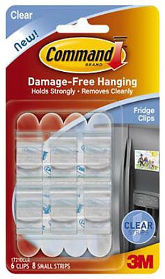 3M 17210CLR Command Refrigerator Clip-CLEAR REFRIGERATOR CLIPS