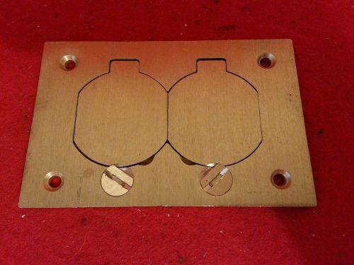 Steel City P64 DS New Brass Duplex Floor Box Cover Plate With Lift Lids MopTite