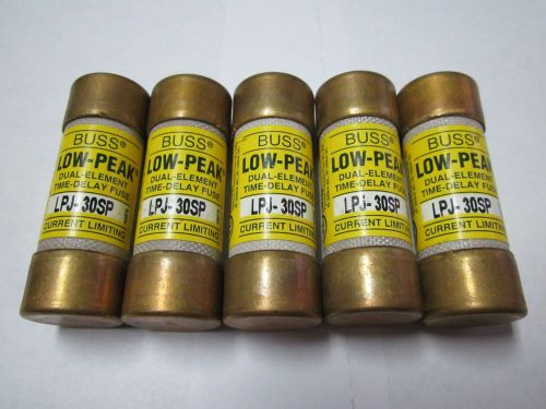 LOT OF 5 BUSS LOW-PEAK LPJ-30SP FUSE NEW NO BOX