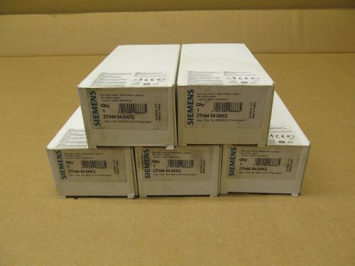 5 NIB SIEMENS 3TH44 54-0AK2 3TH4454-0AK2 CONTROL RELAY 5 N.O. 4 N.C. LOT OF 5