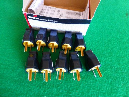 COOPER WIRING, BOX OF 10 MALE PLUGS,PART#SA399, NEW , BOX SHELF WORN