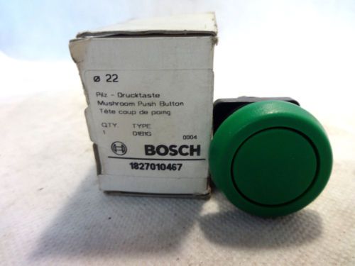 NEW IN BOX LOT OF (2) BOSCH TYPE D1B1G MUSHROOM PUSH BUTTON GREEN P/N 1827010467