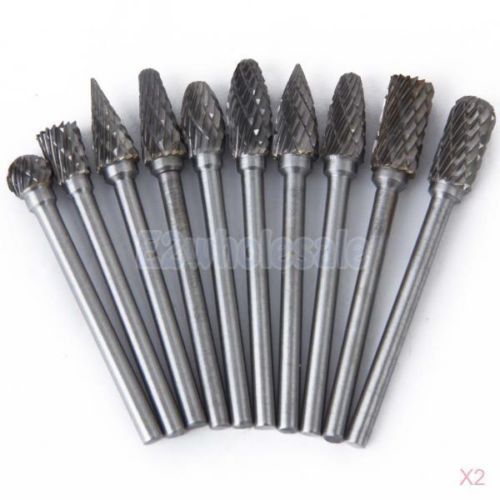 2x 10 Tungsten Steel YG8 Carbide Rotary Burr 6mm Head Dia. Deburring Polishing