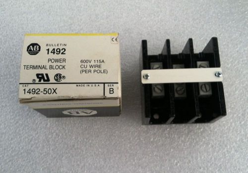 LOT OF (50) ALLEN BRADLEY 1492-50X SER B POWER TERMINAL BLOCK NEW IN BOX