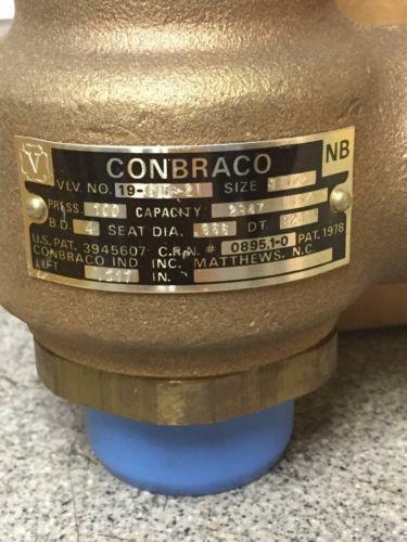 1 1/2&#034; x 1 1/2&#034; 19-601-21  Hi Pressure Safety Valve Steam Conbraco NOS