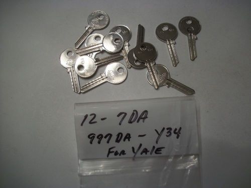 Locksmith LOT of 12, Key Blanks for YALE, 7DA, Y34, Uncut