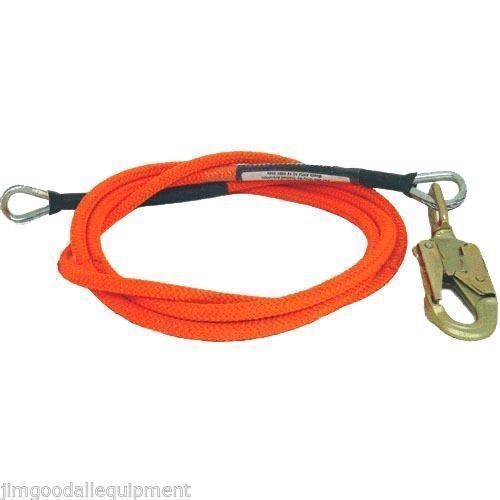 Arborist  Flipline,5/8&#034; x 10&#039;, Steel Core, Locking Swivel Snap,12-Strand