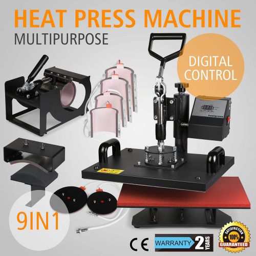 9 In 1 Digital Heat Press Machine Sublimation For T-Shirt/Mug/Plate Hat Printer