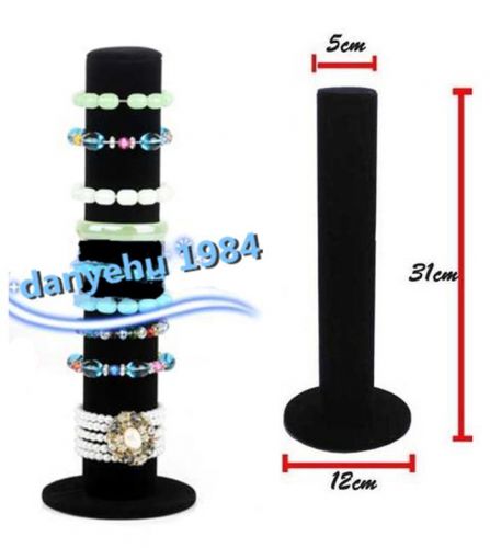 Black velvet watch bangle cylinder jewelry display stand holder rack women gift for sale