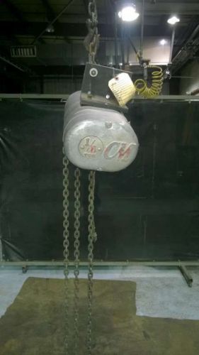 CM 1/8 Ton Lodestar Electric Chain Hoist Model AA-2 3 Phase