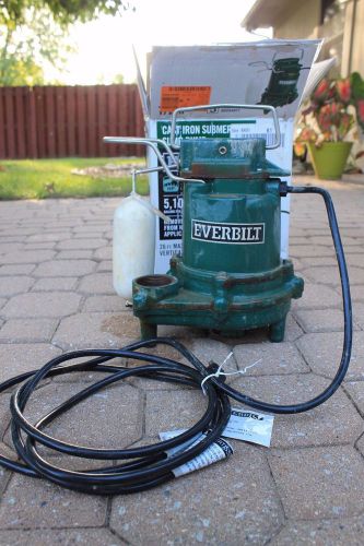 Everbilt 5100 GPH1/2 HP Cast Iron Sump Pump Tested &amp; Works (JJ)