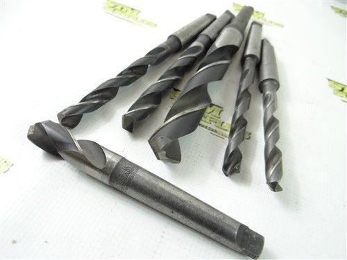 Lot of 6 hss 2mt twist drills 15/32&#034; to 63/64&#034; butterfield and black panther for sale