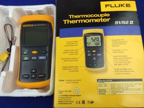 FLUKE 51 II THERMOCOUPLE THERMOMETER (NIB)