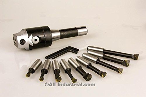 BHS-2 2&#034; Boring Head Set, including R8 Shank and 1/2&#034; Carbide Boring Bar Set