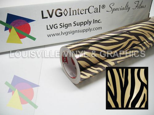 24&#034; x 5yd - gold chrome zebra textured prints -art, craft &amp; graphics vinyl for sale