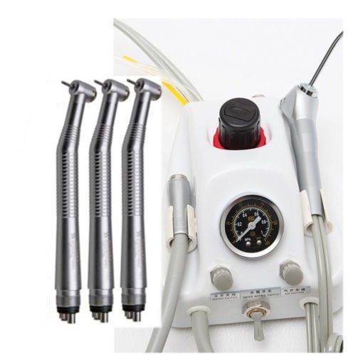 Dental portable turbine unit fit compressor w 3pcs push button fast handpiece 4h for sale