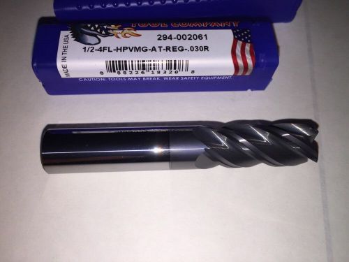 CARBIDE 1/2&#034; 4FL-HPVMG-AT-REG-.030 RAD End Mill AlTiN 1-1/4&#034; loc MONSTER TOOL