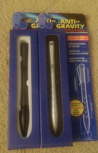 Lot of 2 New Anti-gravity Ball Point Pen Write at Any Angle, Unique Find!!