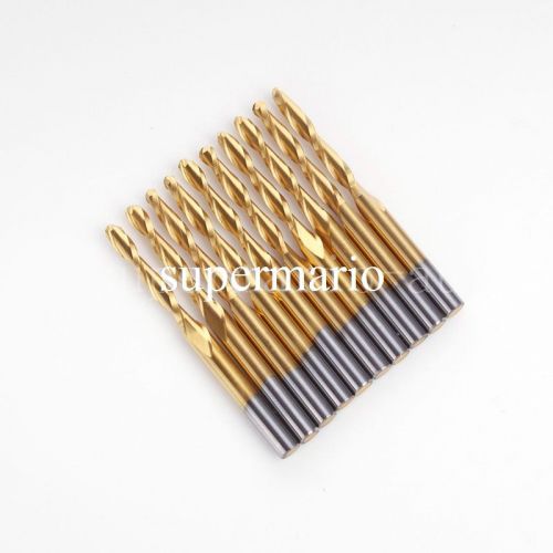 1x 1/8&#039;&#039; titanium coated carbide cnc two double flute ball nose bit 2.5mm x17mm for sale