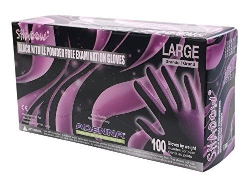 Adenna Shadow 6 mil Nitrile Powder Free Exam Gloves (Black, Large)