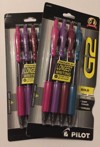 Pilot G2 Retractable Premium Gel Ink Roller Ball Pens 2 Packages, NEW!
