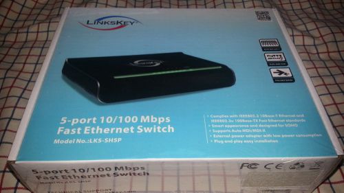NEW LinksKey 5-Port 10/100 Mbps Mini Fast Ethernet Switch, LKS-SH5P
