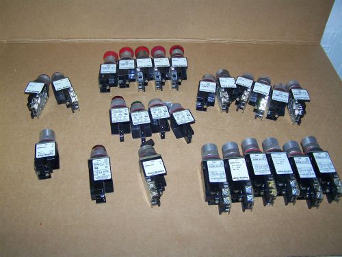 ALLEN BRADLEY BUTTON SWITCH LOT 800MR-PA16S 800MR-A2 800MR-D6 800MR-Q24 800MR-B6