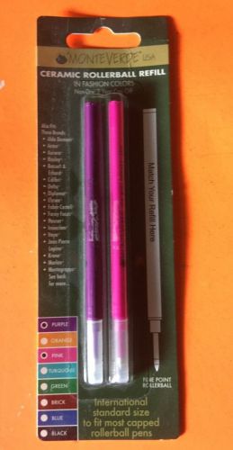 Monteverde Ceramic Rollerball Refills MonteVerde Pink and Purple NEW + FREE SHIP