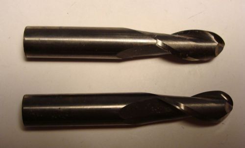 2 NOS Mill Monster Solid Carbide 7/16&#034; 2 Flute Ball Nose No.221-001100