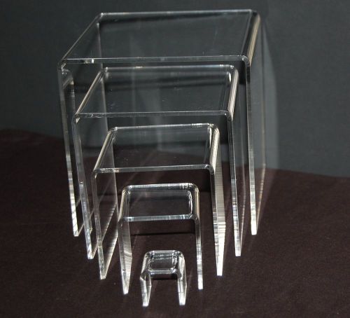 Multi-Purpose 5 Piece Acrylic Riser Set 1/8&#034; thick 1x1-5x5  S1