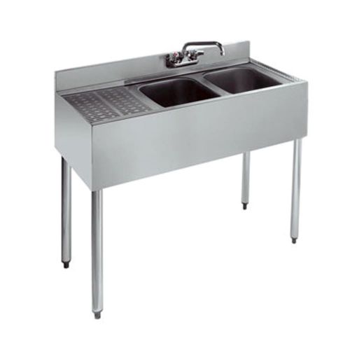 Krowne KR18-32R - Royal 1800 36&#034; 2 Compartment Bar Sink, 12&#034; Drainboard On Left