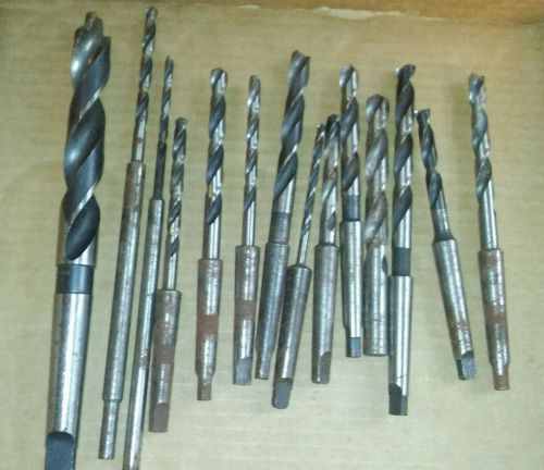 Lot of 14 High Speed Twist Drill Bit Shanks (E)