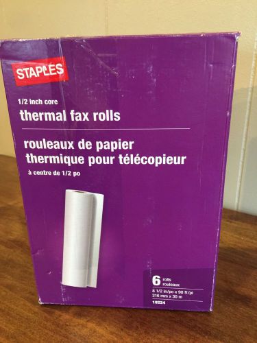 STAPLES THERMAL FAX PAPER 6 ROLL PACKAGE Item # 269571 OPEN PACKAGING