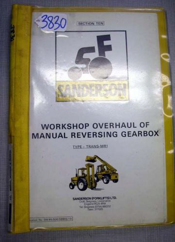 Sanderson Workshop Overhaul of Manual Reversing Gearbox, INV 3830