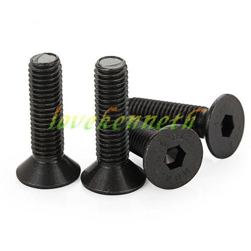 50pcs M3 Black 10.9 Alloy Steel Flat Head Countersunk Hex Socket  Screw Bolt