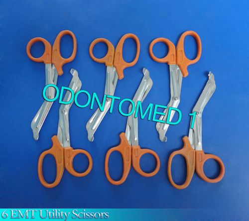 6 EMT Utility Scissors Shears 7.25&#034; Orange Colored