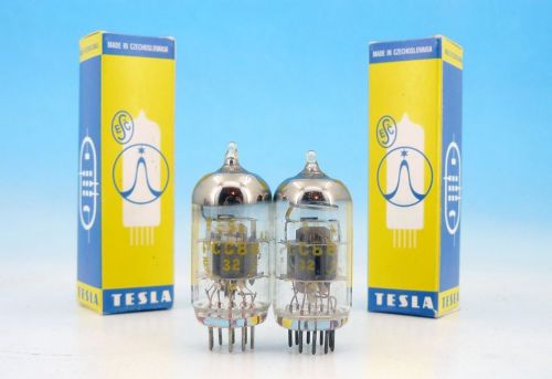Pcc88 tesla tested &amp; matched pair double triode clamp grid vhf tubes / 7dj8 for sale