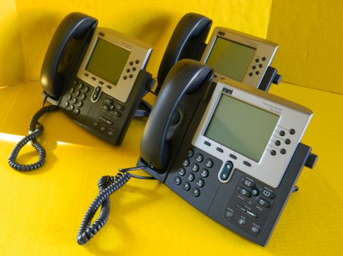 LOT OF 3 - CISCO 7960 SERIES IP BUSINESS PHONES  ~ USED