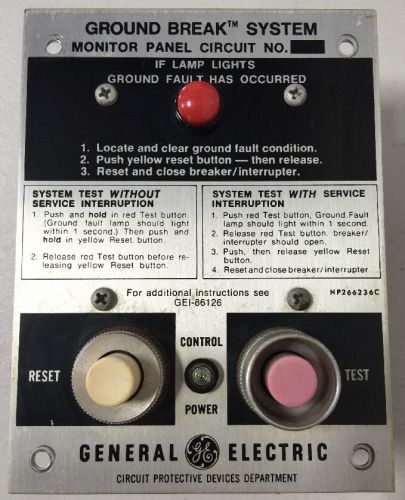 General Electric GE NP266236C Ground Break System Monitor Panel Circuit TGSMP