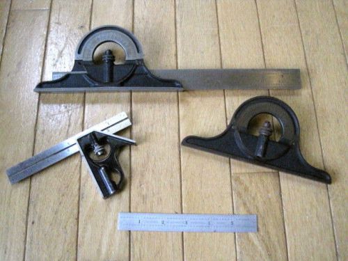 STARRETT 6 PIECE LOT - No. 491 &amp; 12 PROTRACTORS, No. 4 GRAD 6&#034; SQUARE &amp; 6&#034; RULE