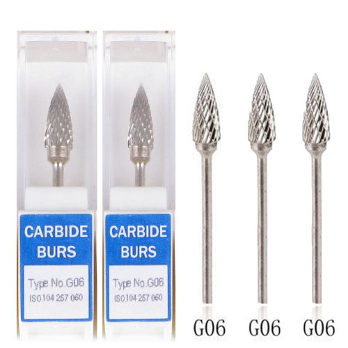 5 PCS Dental Tungsten Carbide Steel Burs Cutters Shapes Tips Burrs Polishing G06