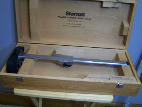 Starrett master vernier height gage catalog no. 254 with wooden carrying box for sale