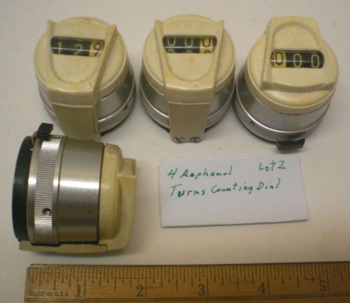 4 Precision 10 Turn Indicating Dials, AMPHENOL # 1330, Lot 2, Made in USA