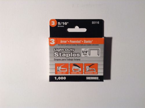 Surebonder 55116 5/16&#034; Light Duty Staples (1000 Staples)