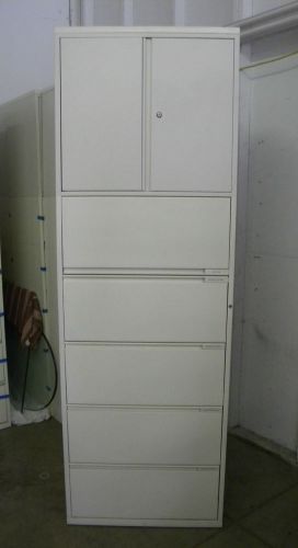 30&#034;w herman miller meridian 5 draw lateral file w/ storage cabinet w/ lock &amp; key for sale