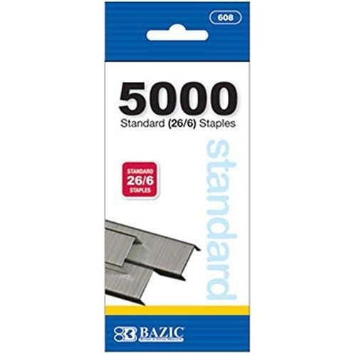 Bazic BAZIC Standard (26/6) Staples, 5000 Count, 2 pack