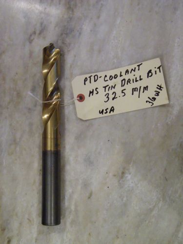 PTD - USA- -32.5 M/M - DRILL BIT-   COOLANT    -USED- TIN  COATED HS,