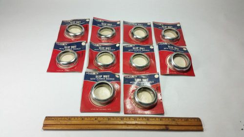 Lot 10 1-1/2” chrome metal slip joint nuts rubber washers nos vintage u-plumb-it for sale