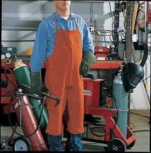 STEINER 12170 Split Leg Welding Bib Apron, Lthr, 42x24In